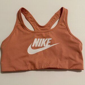 Nike Sports Bra in Peach with White Logo